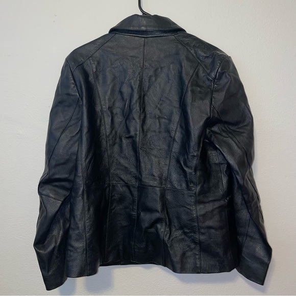 East 5th Genuine Leather Button Front Moto Jacket - Picture 2 of 7